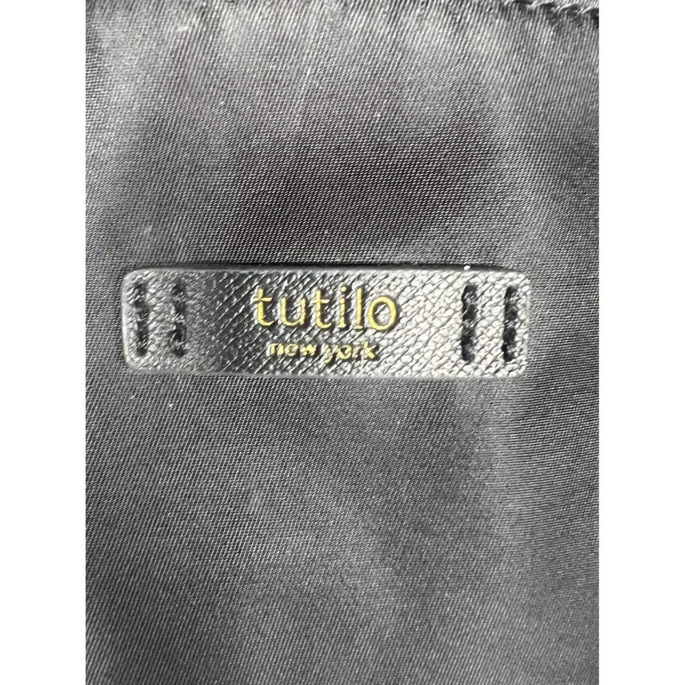 Tutilo New York Boost Black Nylon Backpack Gold Hardware Travel Commuter Bag